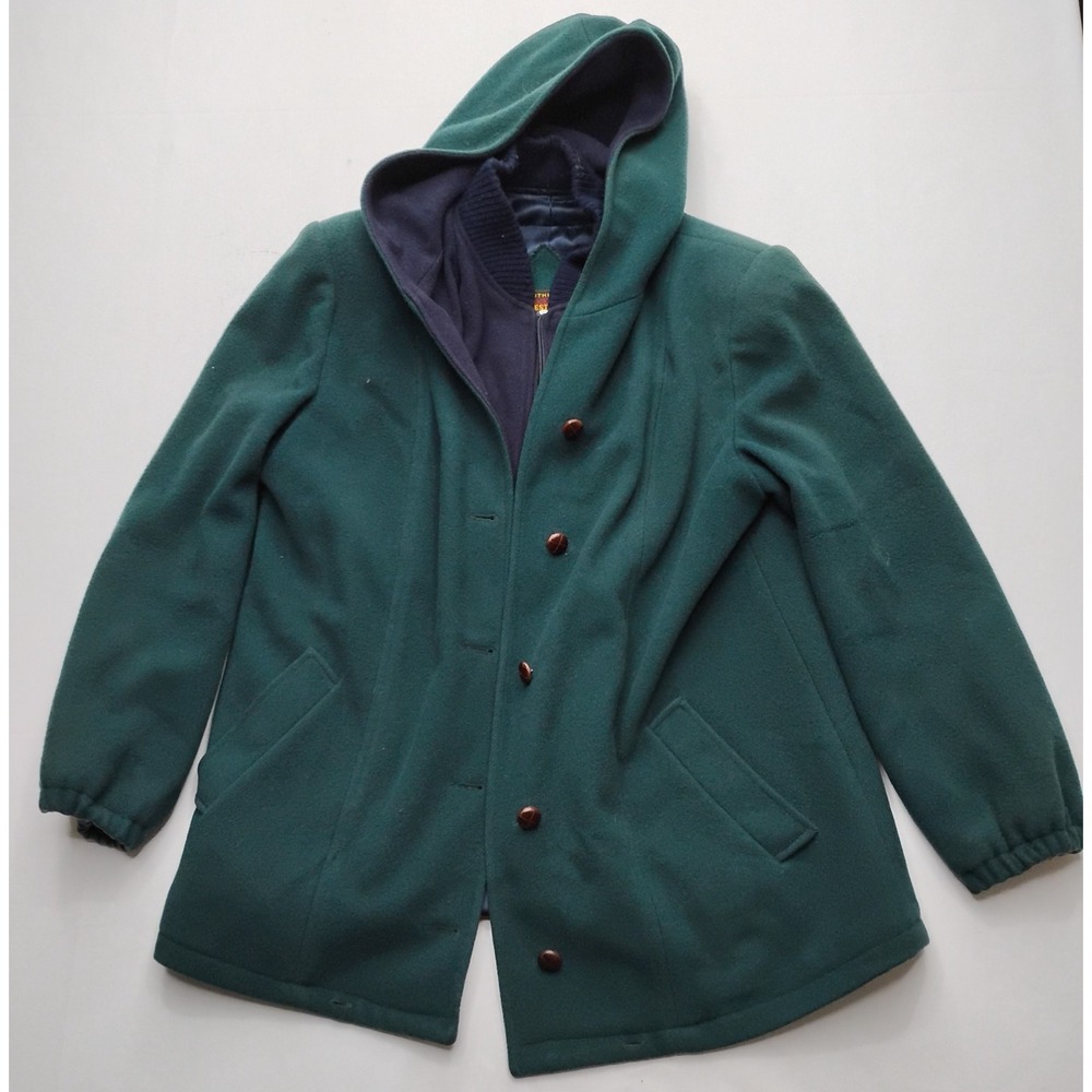 Mackintosh Vest Coat Womens L Blue Green Button Front 100% Wool